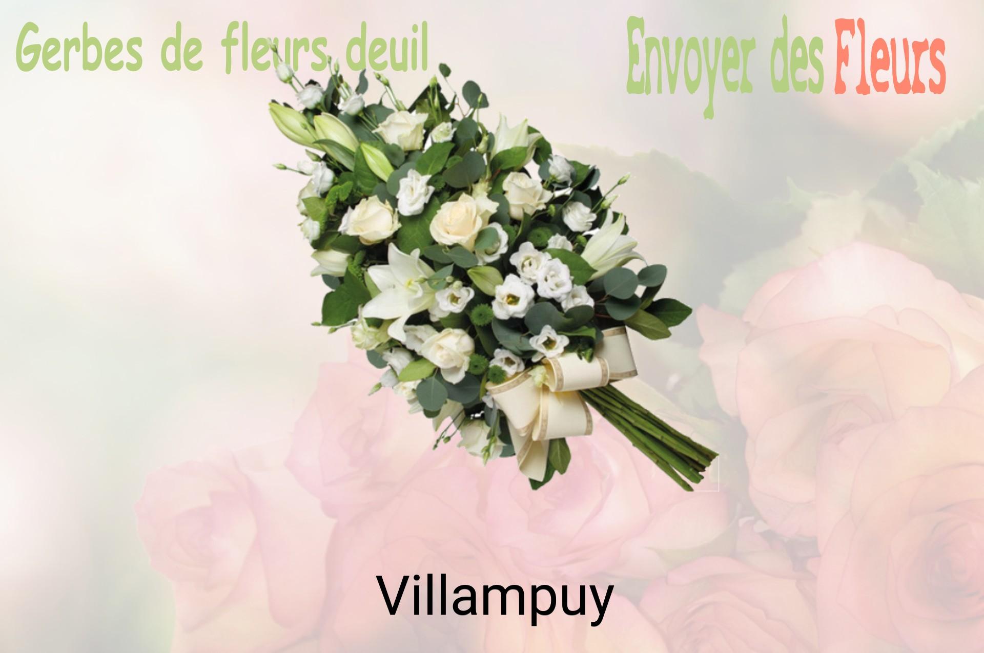 Gerbe de fleurs de deuil livrée à Villampuy
